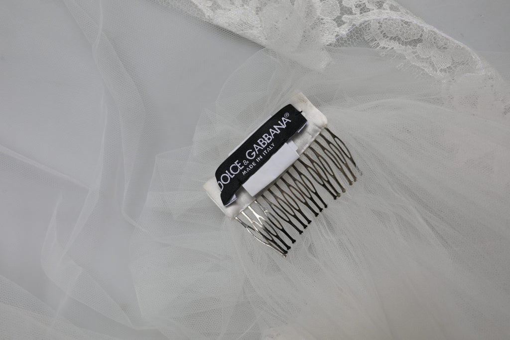 White Floral LaceNylon Floor Length 3M Long Veil