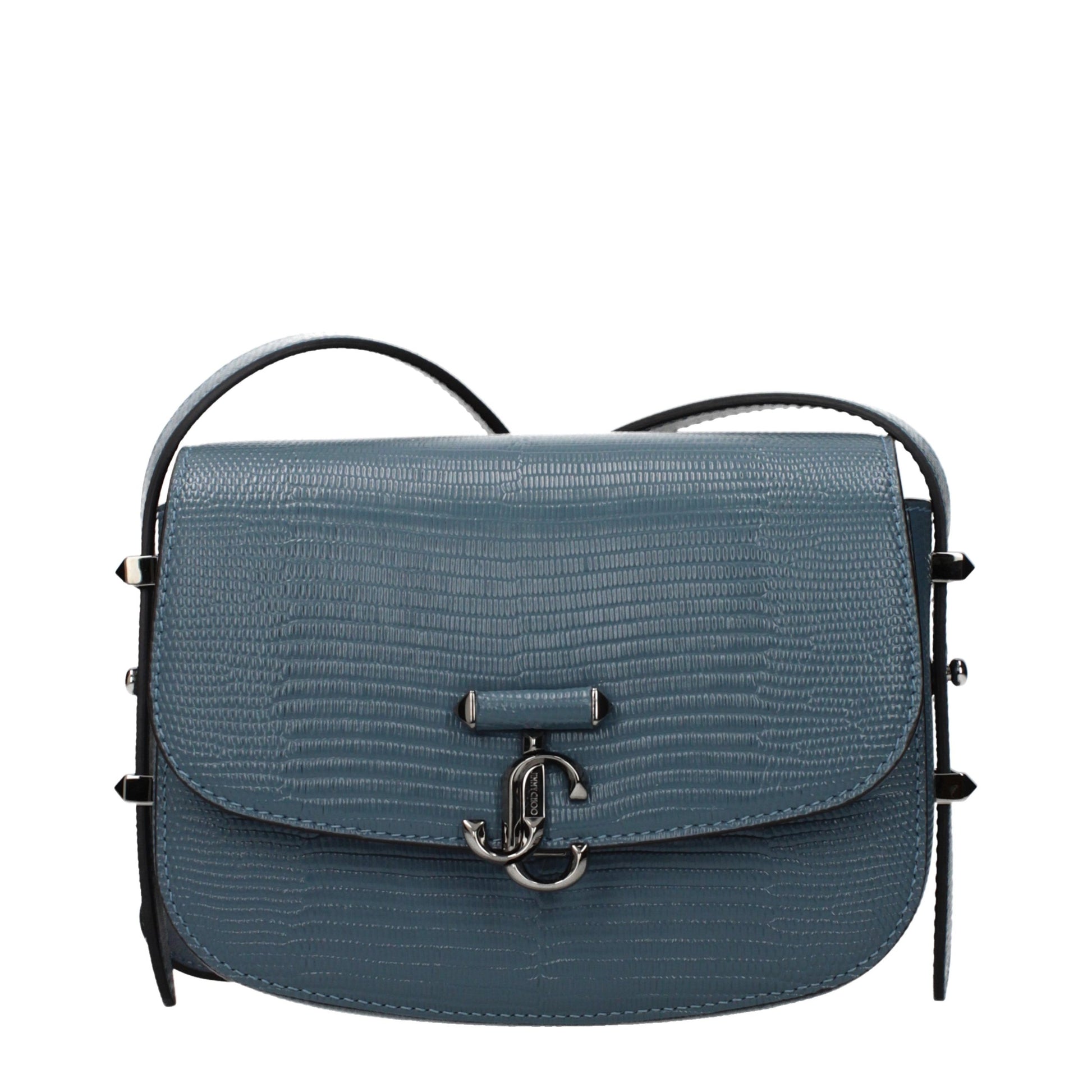 Blue Leather Shoulder Bag