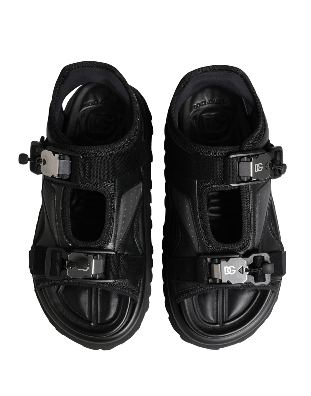 Black Logo Detailed Men Chunky Sandals Shoes