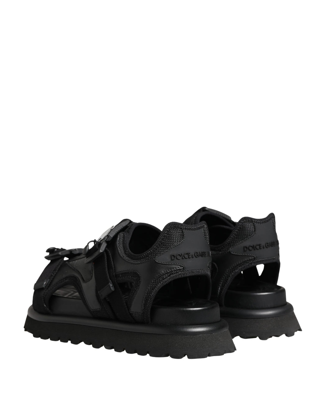 Black Logo Detailed Men Chunky Sandals Shoes