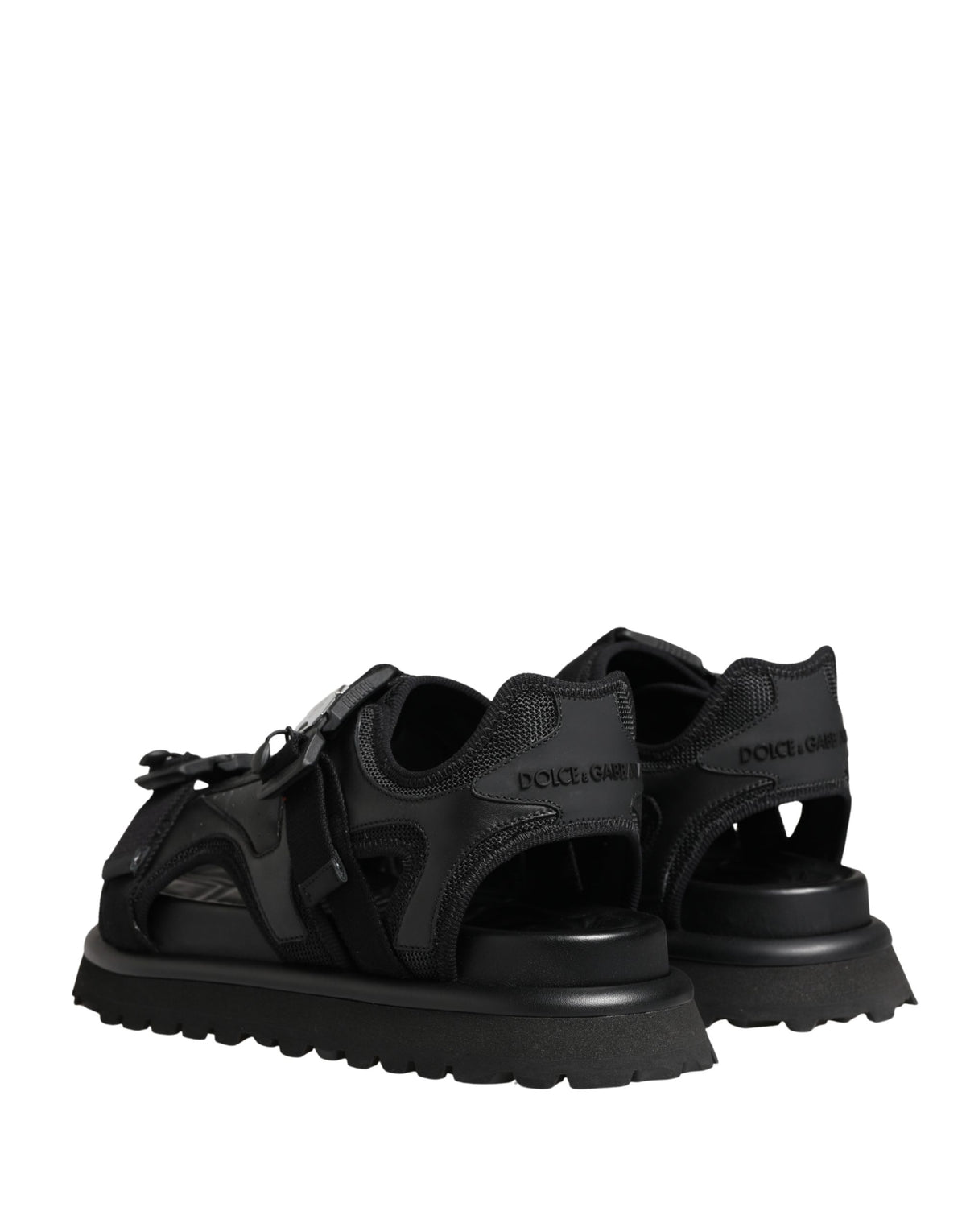 Black Logo Detailed Men Chunky Sandals Shoes