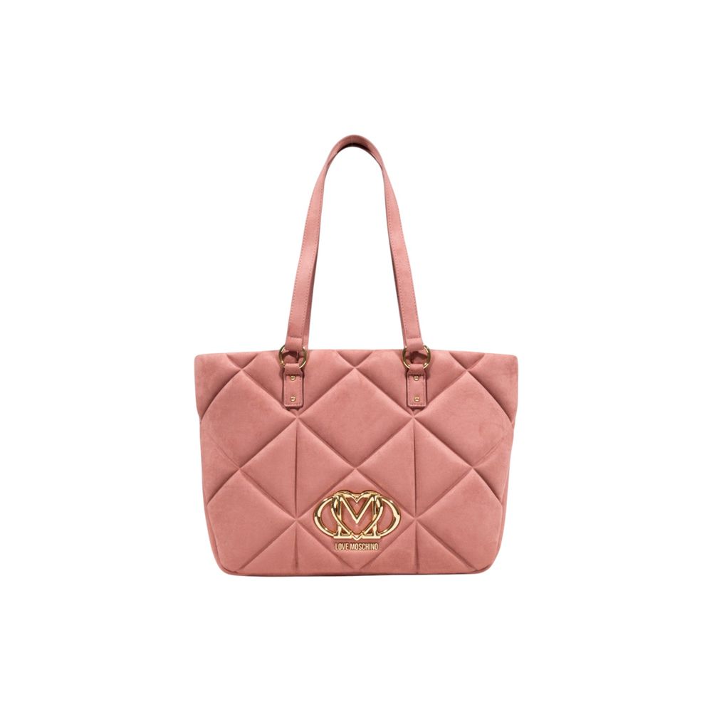 Pink Suede Leather Handbag