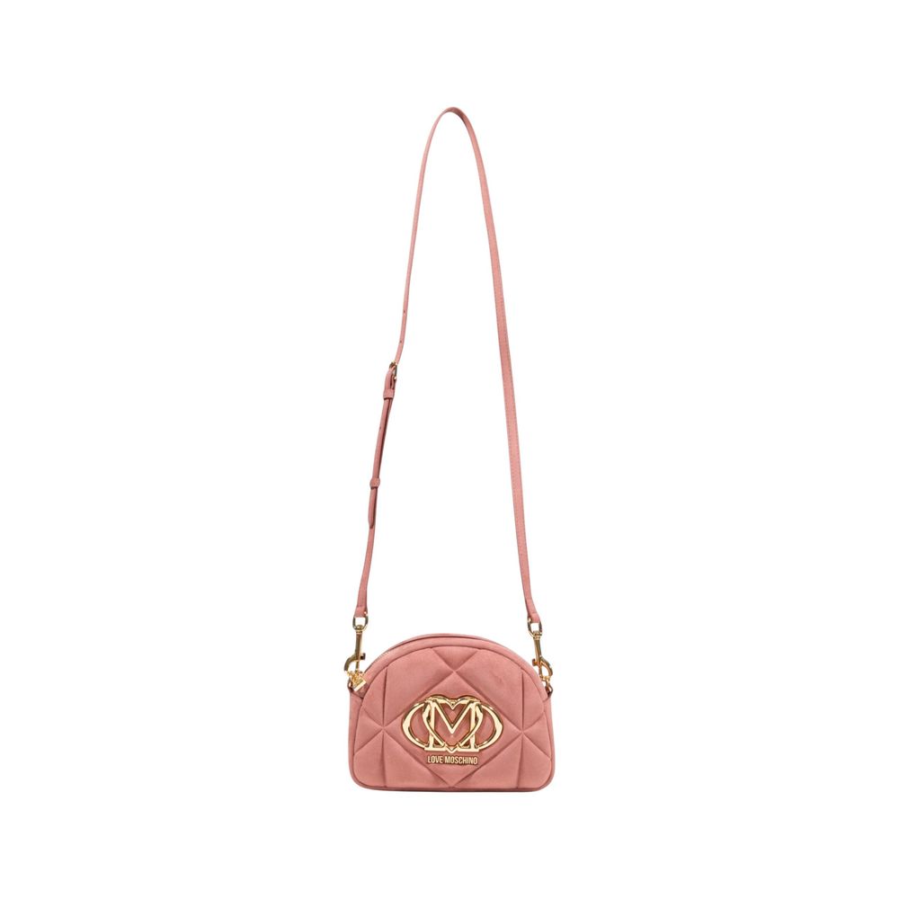 Pink Suede Leather Handbag