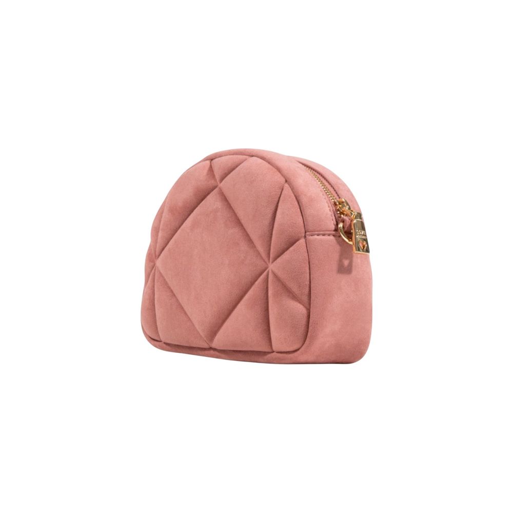 Pink Suede Leather Handbag