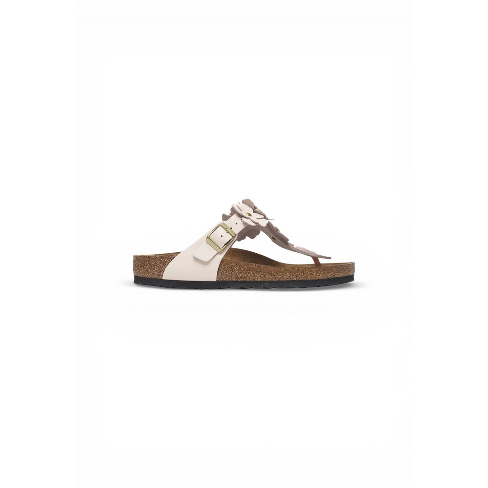 Pink Leather Flat Sandals