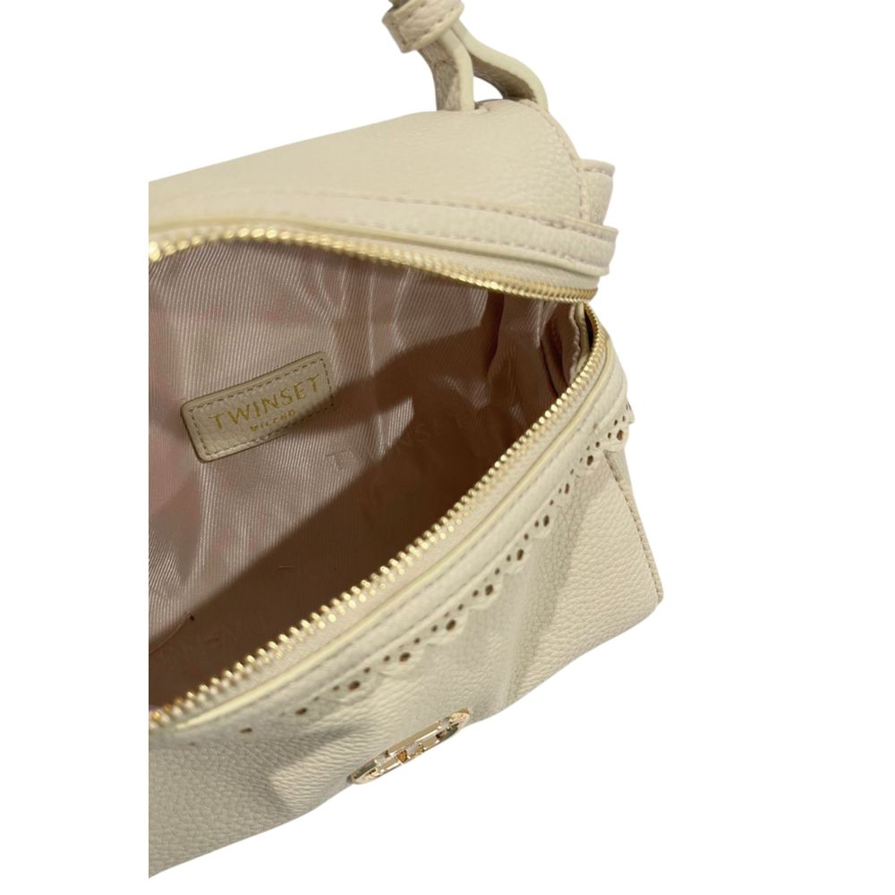 Beige Polyethylene Shoulder Bag