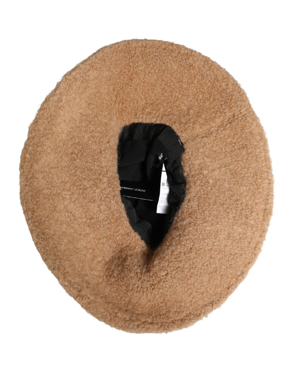 Beige Virgin Wool Fur Women Knitted Capello Hat