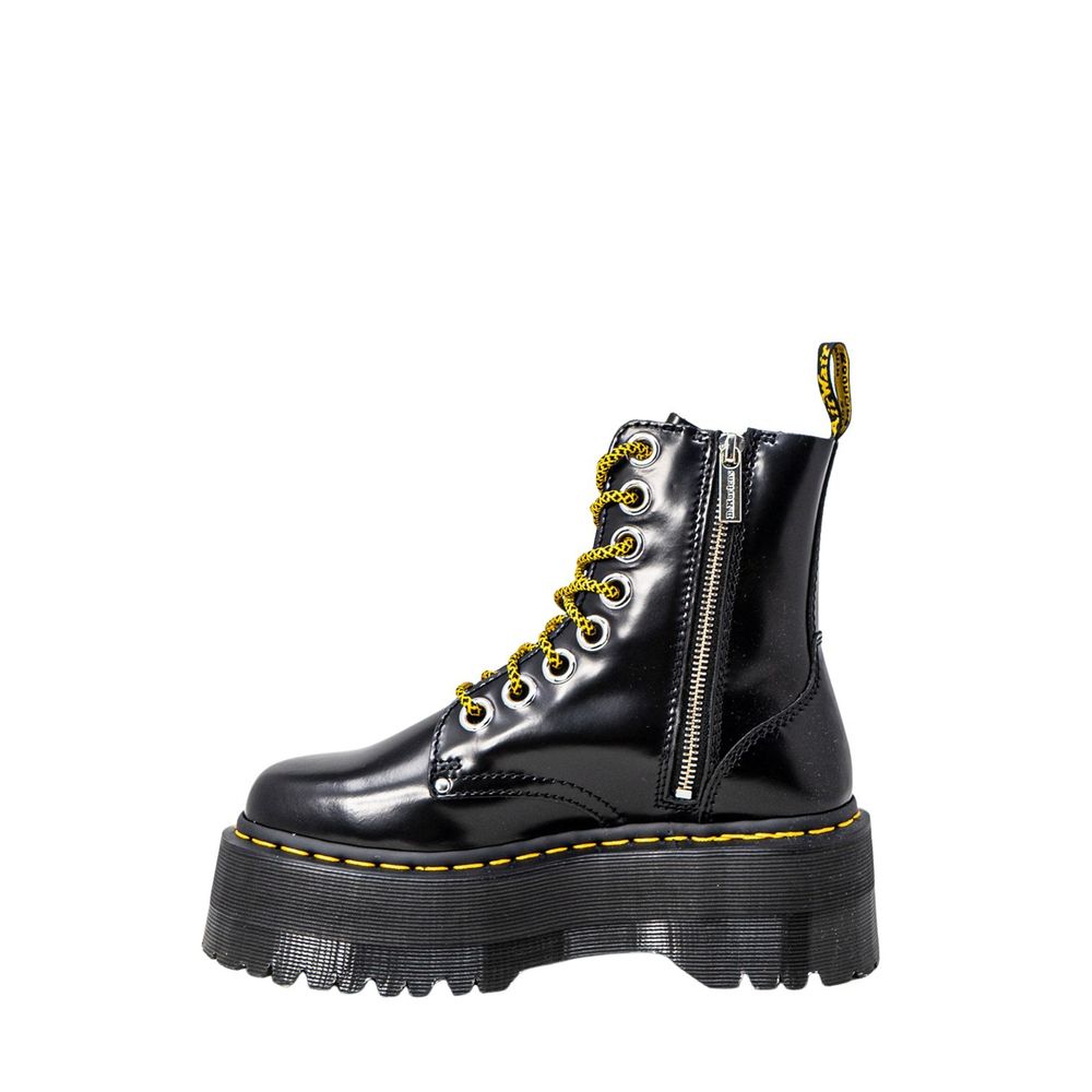 Black Leather Lace-Up Boots