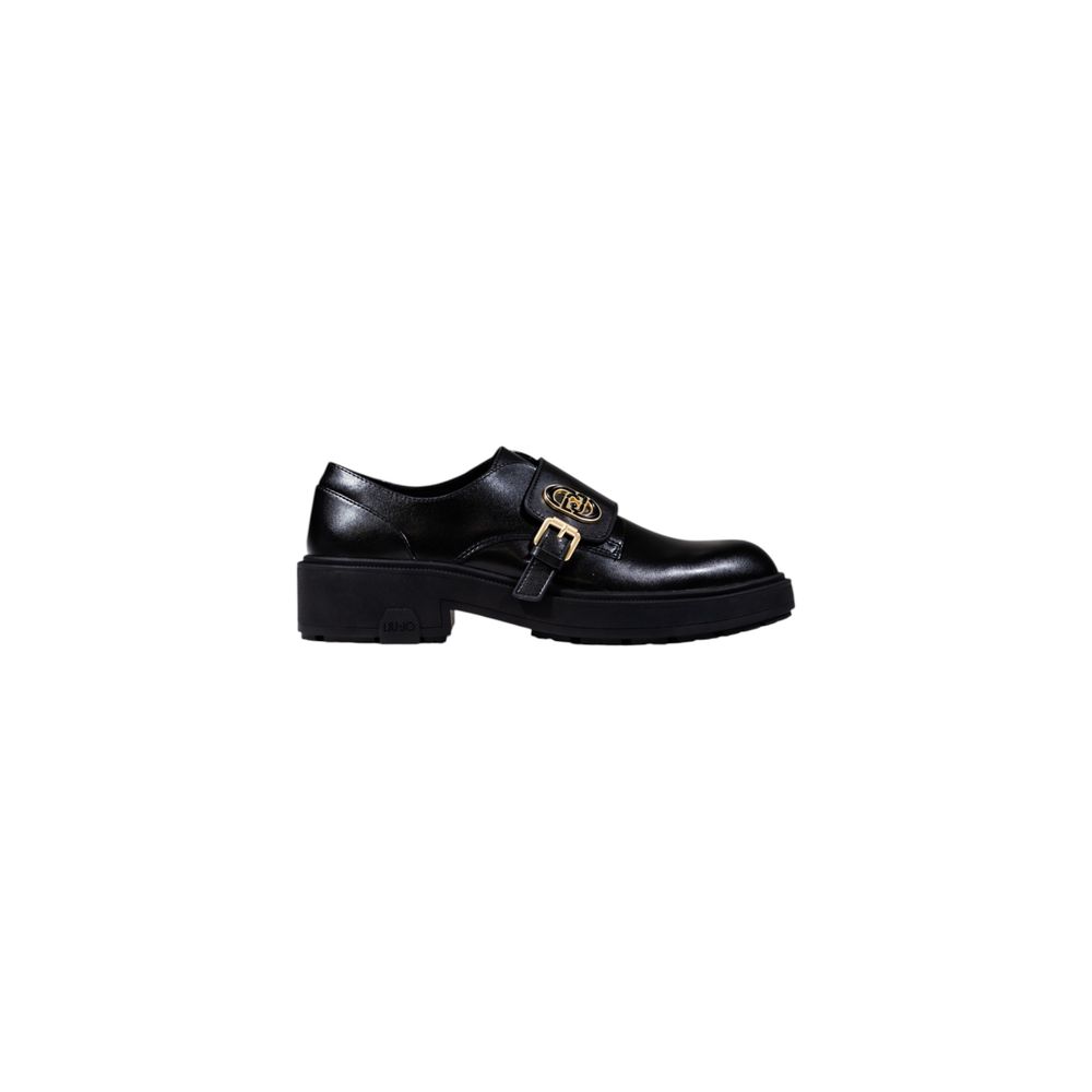Black Artificial Leather Platform Pumps