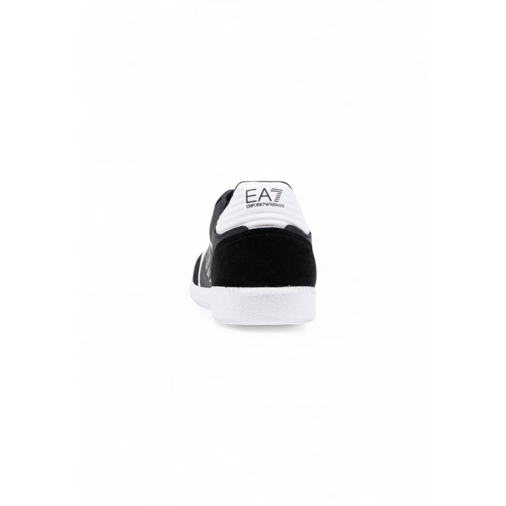 Black And White Leather Athletic Sneakers