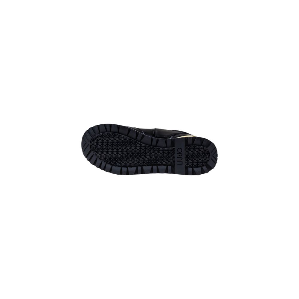 Black Artificial Leather Platform Sneakers