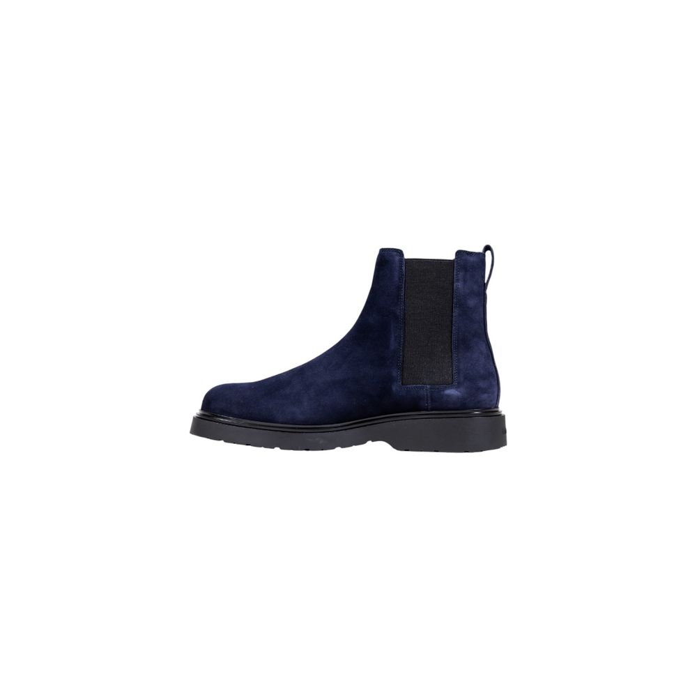 Blue Suede Leather Chelsea Boots