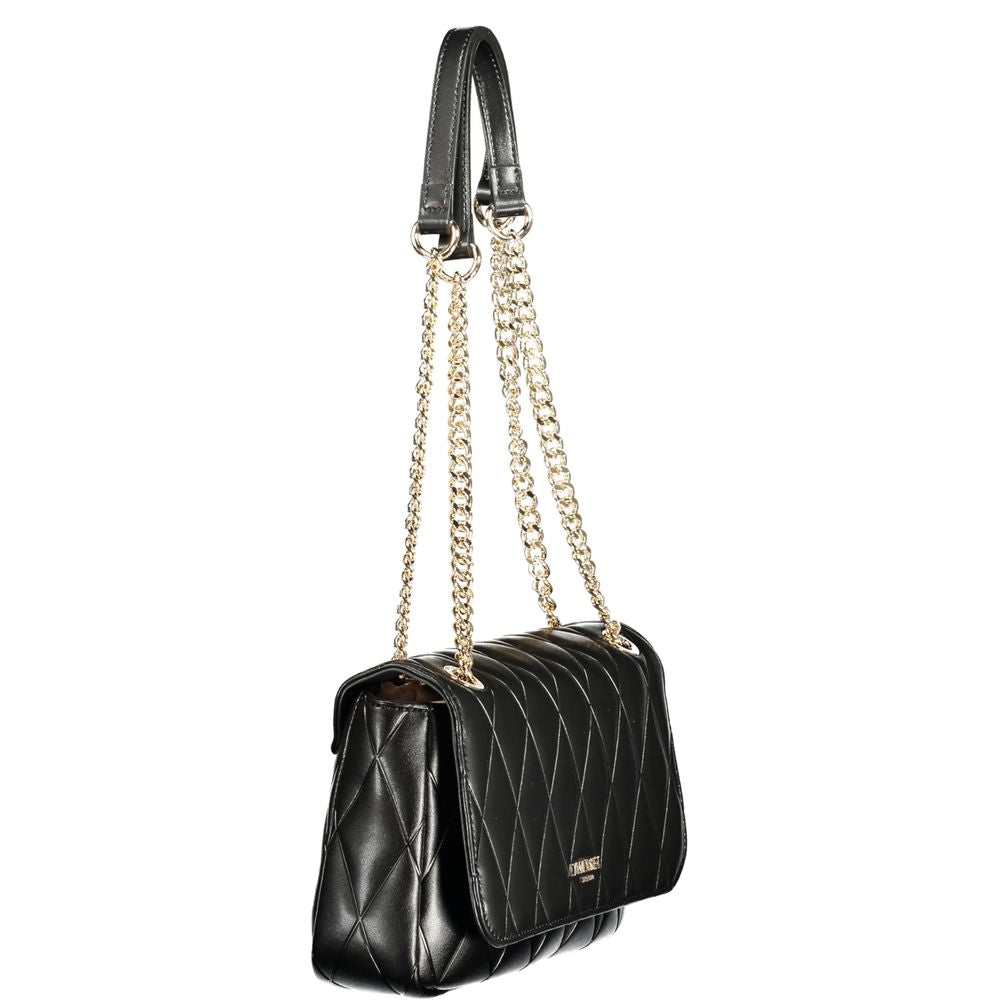 Black Polyurethane Women Handbag