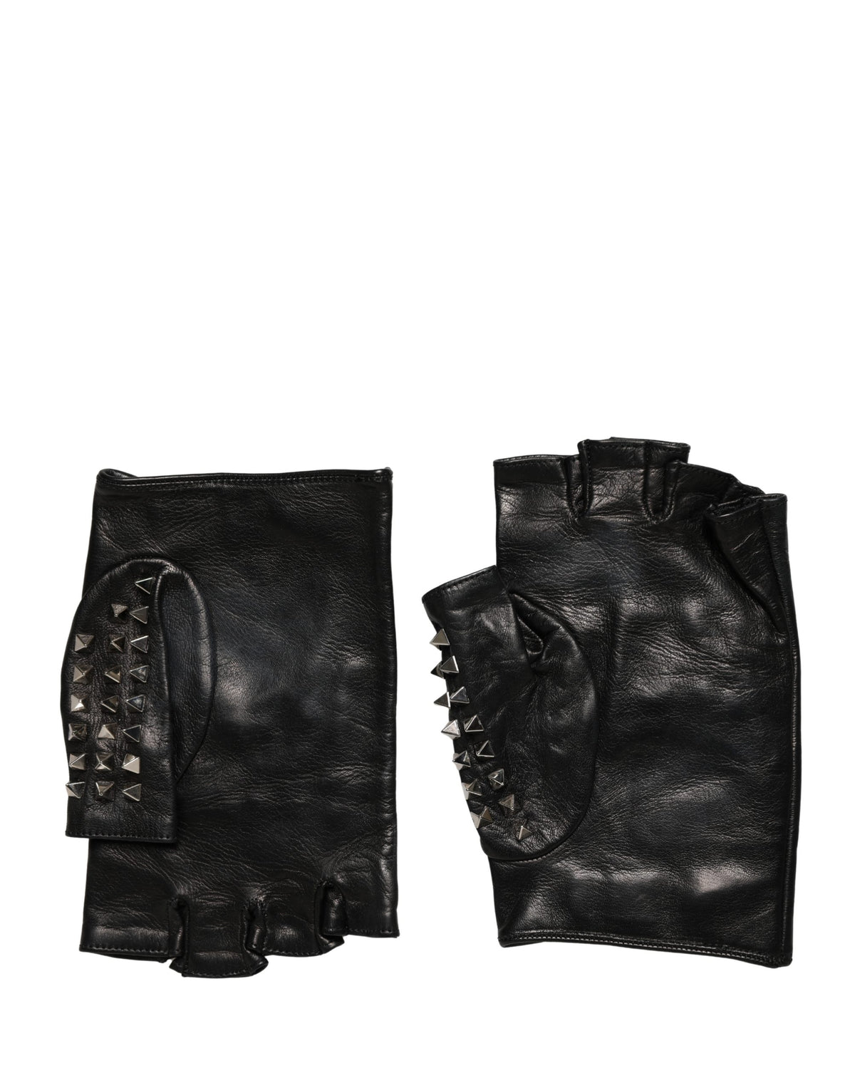 Black Embellished Wrist Length Mitten Women Gloves