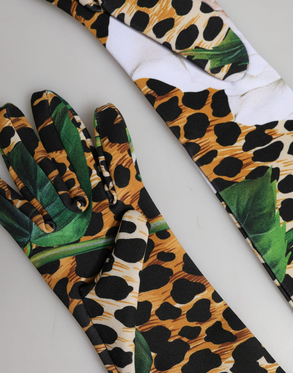 Multicolor Floral Leopard Elbow Length Women Gloves
