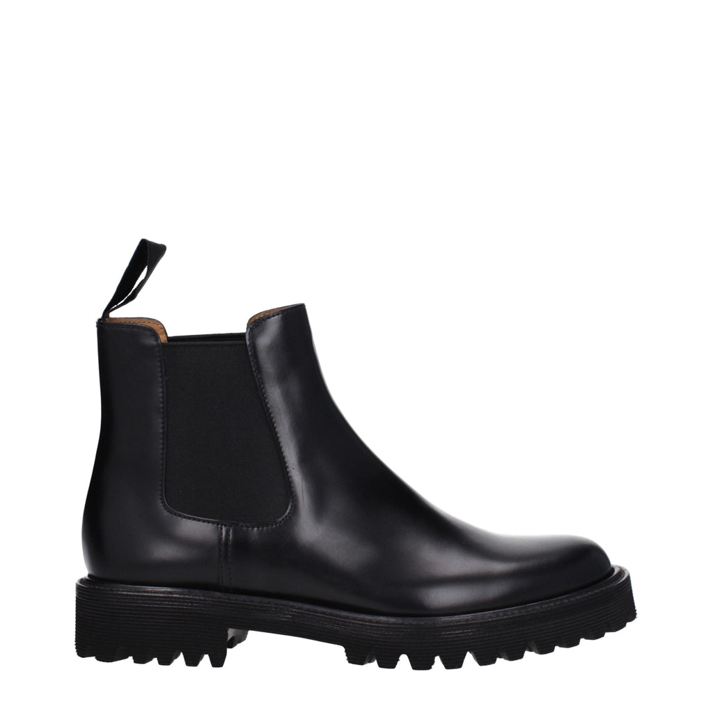 Black Leather Ankle Boots