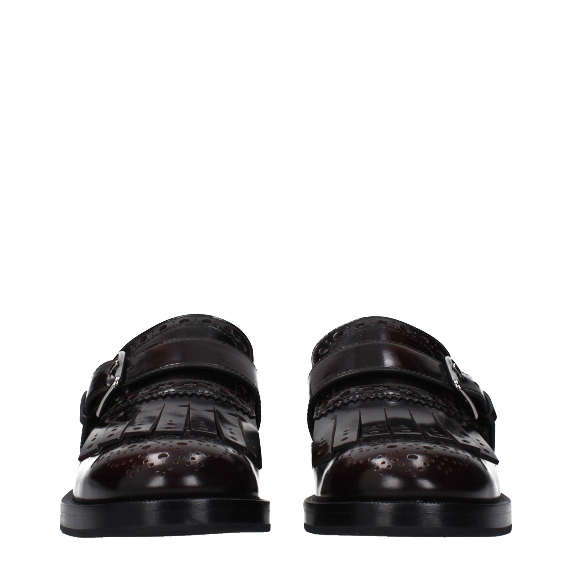 Red Leather Slip-On Loafers