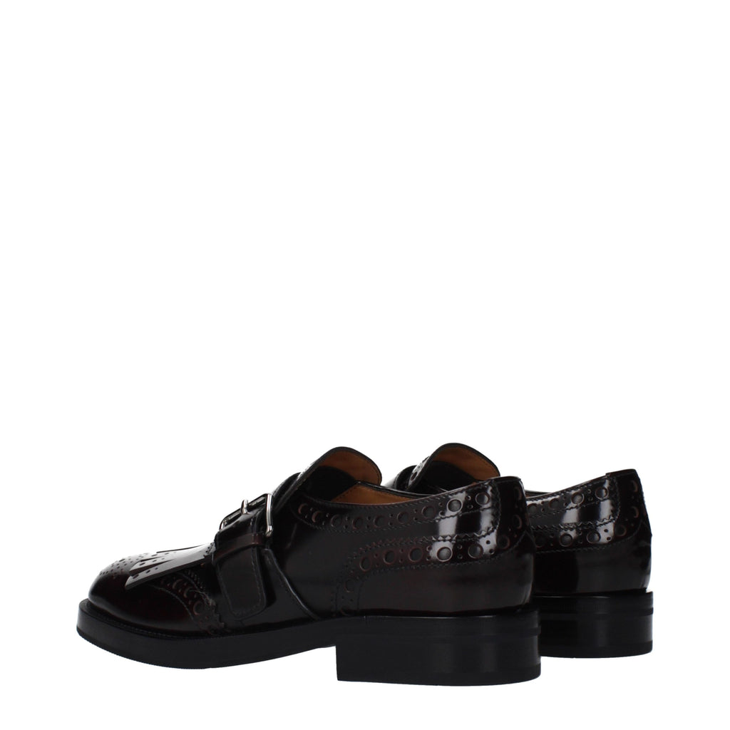 Red Leather Slip-On Loafers
