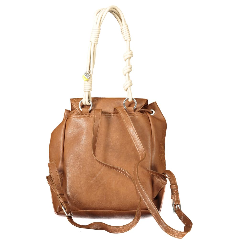 Marrone Poliuretano Women Backpack