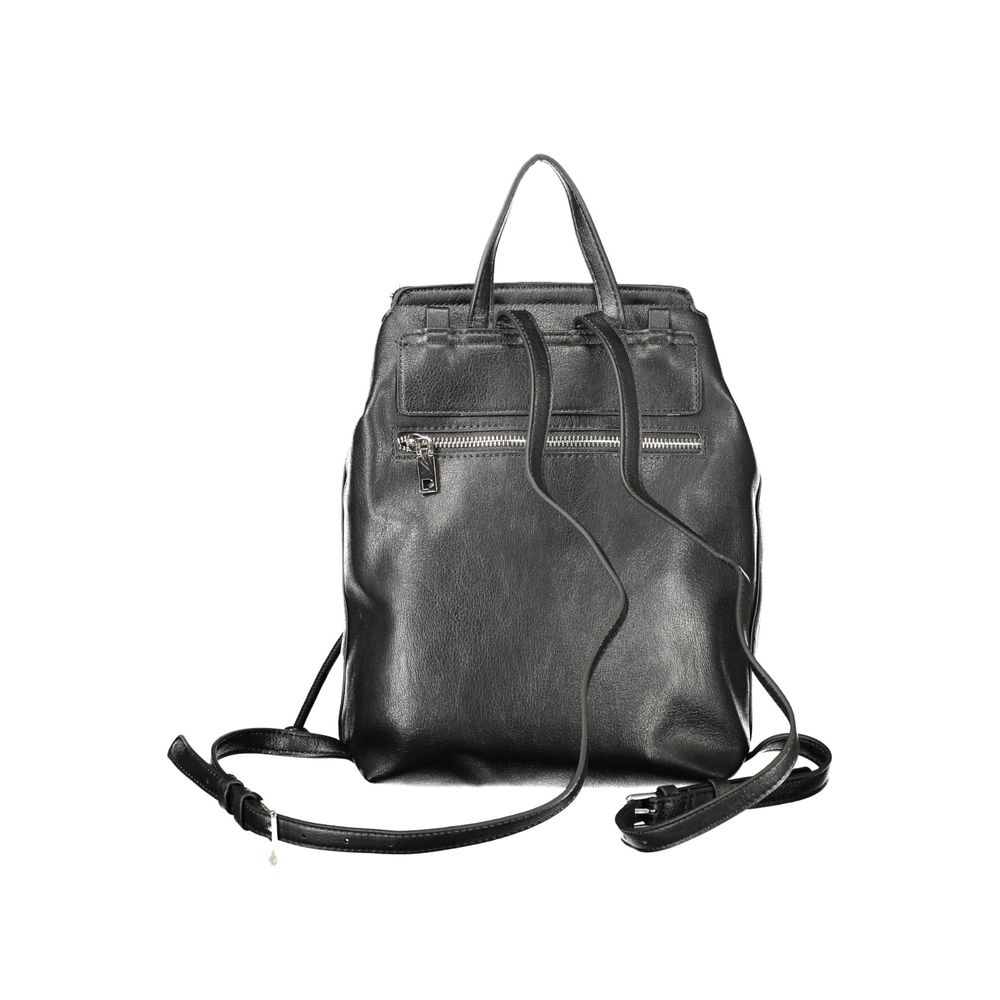 Black Polyurethane Women's Backpack