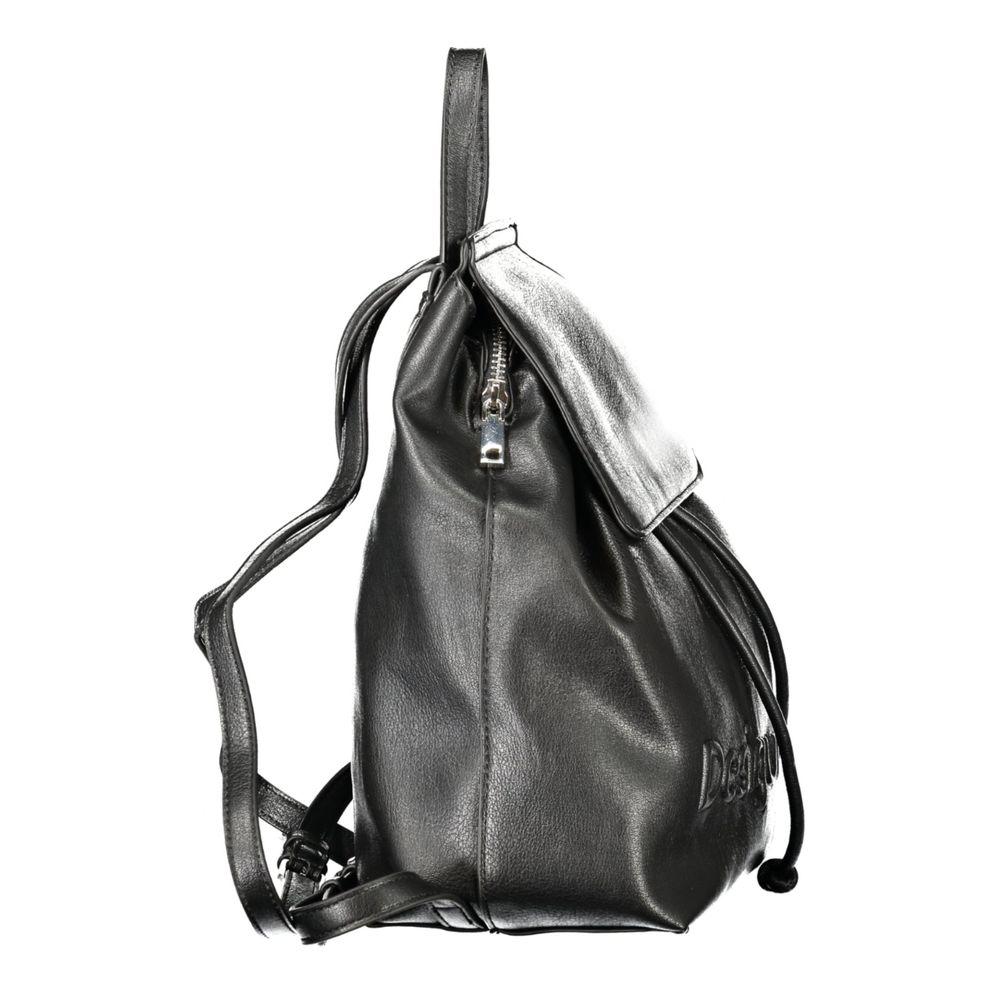 Black Polyurethane Women's Backpack