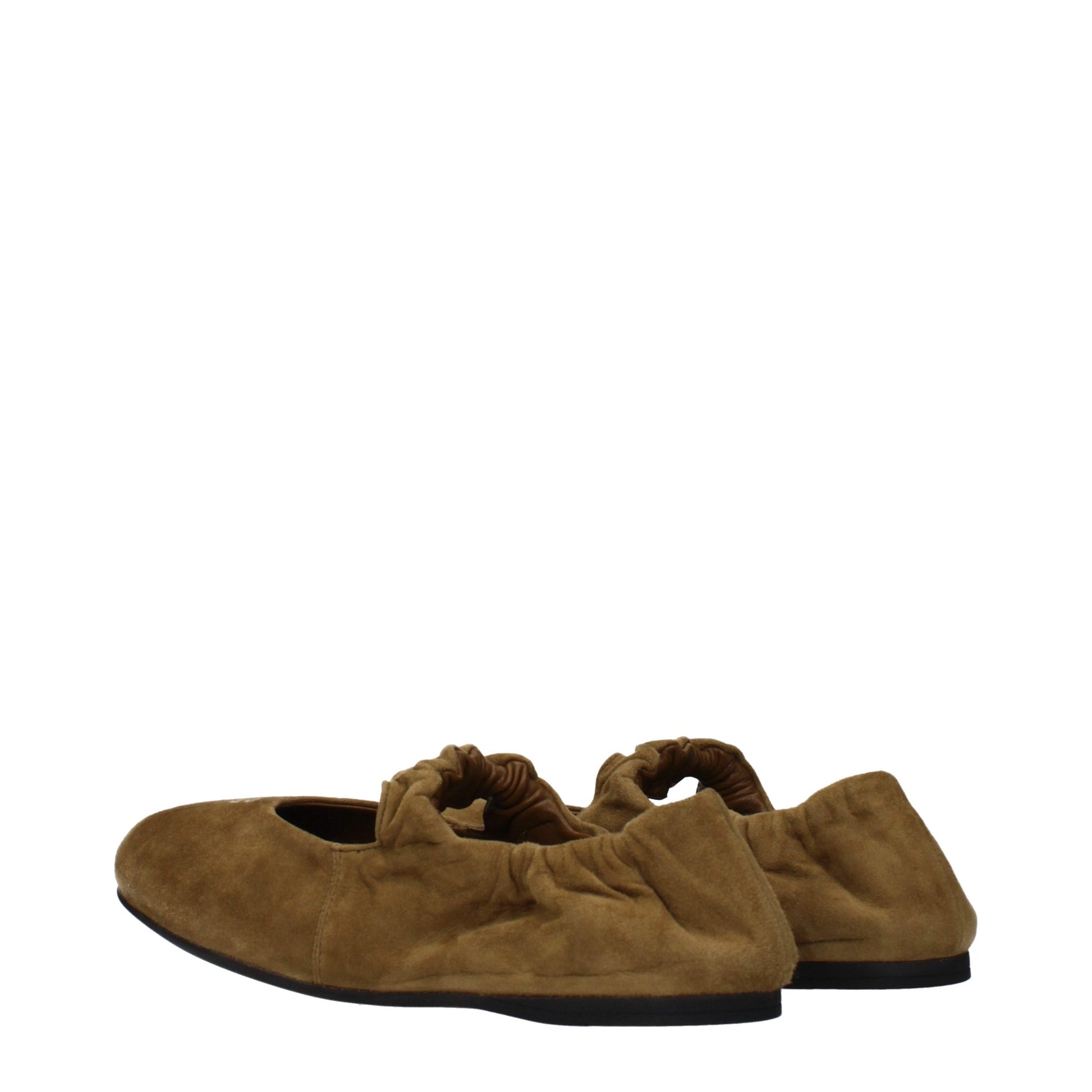 Green Leather Ballet Flats