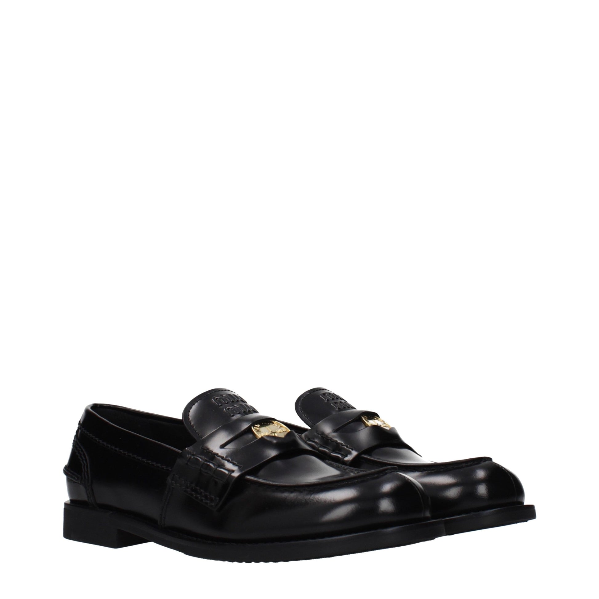Black Leather Slip-On Loafers