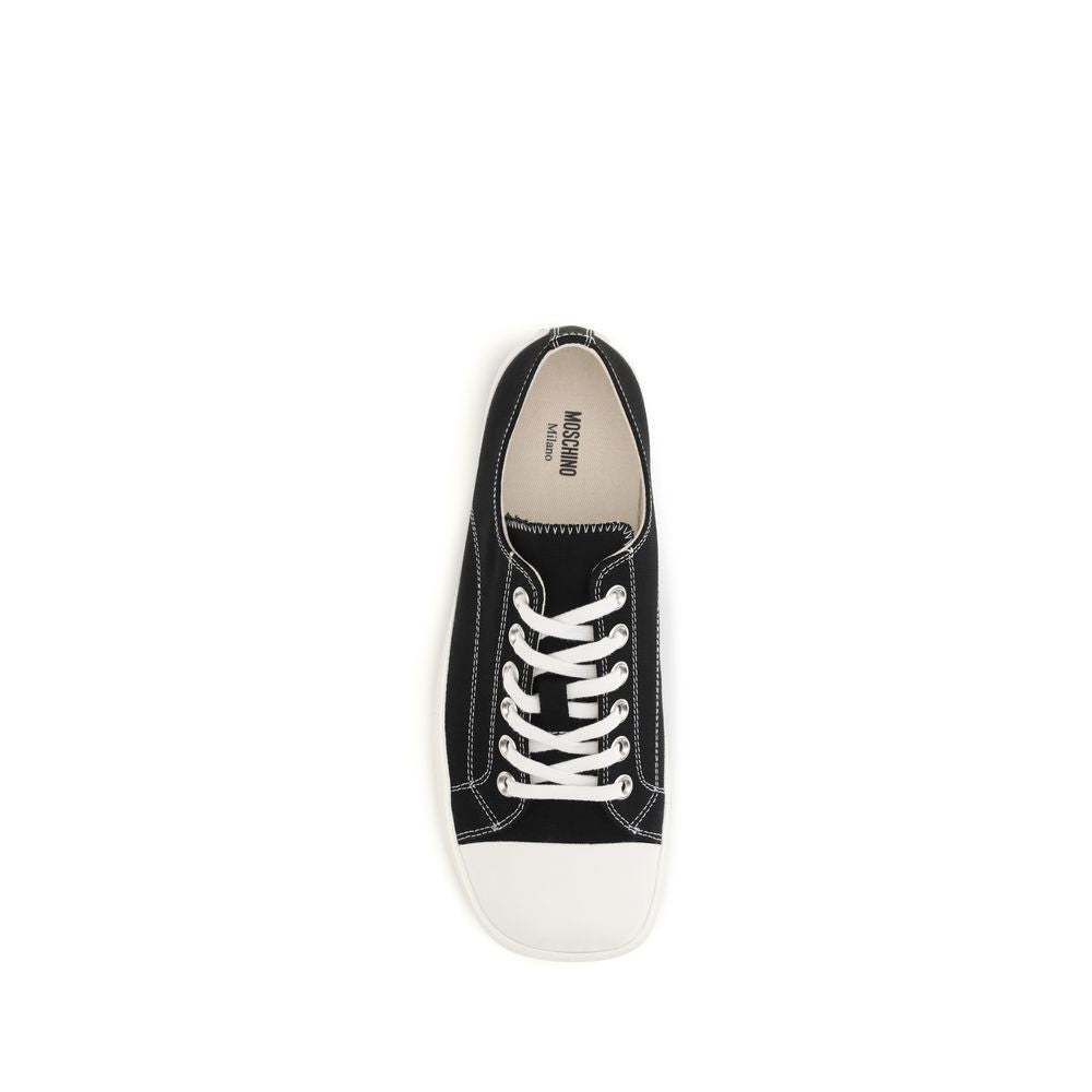 Black Cotton Low Top Sneakers