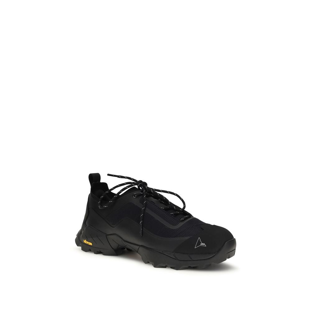 Black Polyester Athletic Sneakers
