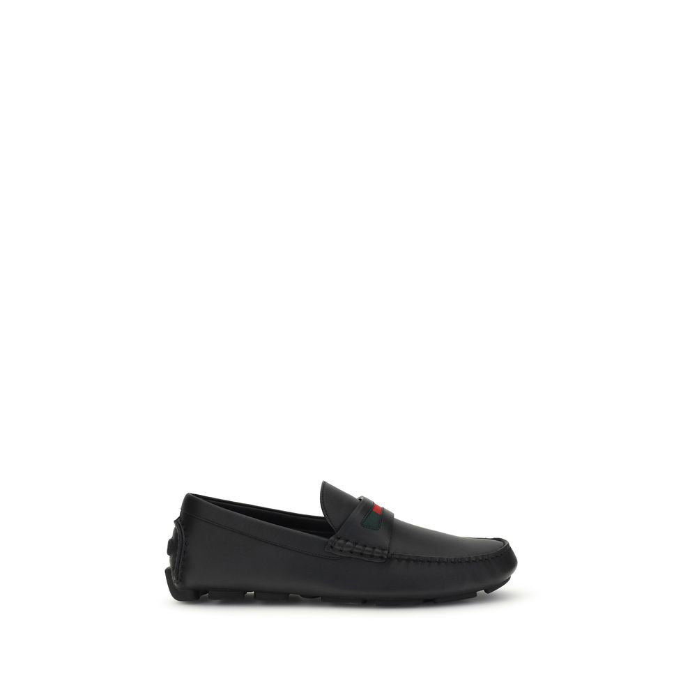 Black Calf Leather Bos Taurus Slip-On Loafers