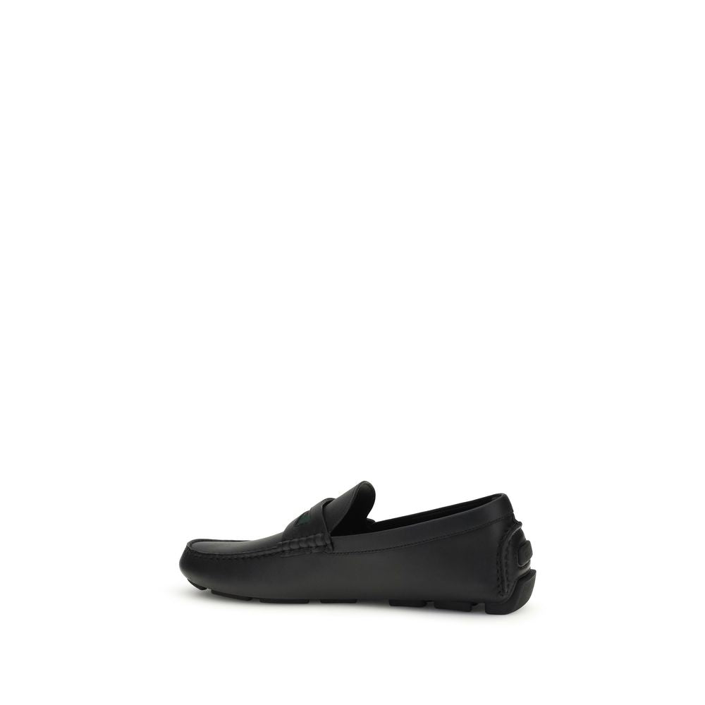 Black Calf Leather Bos Taurus Slip-On Loafers