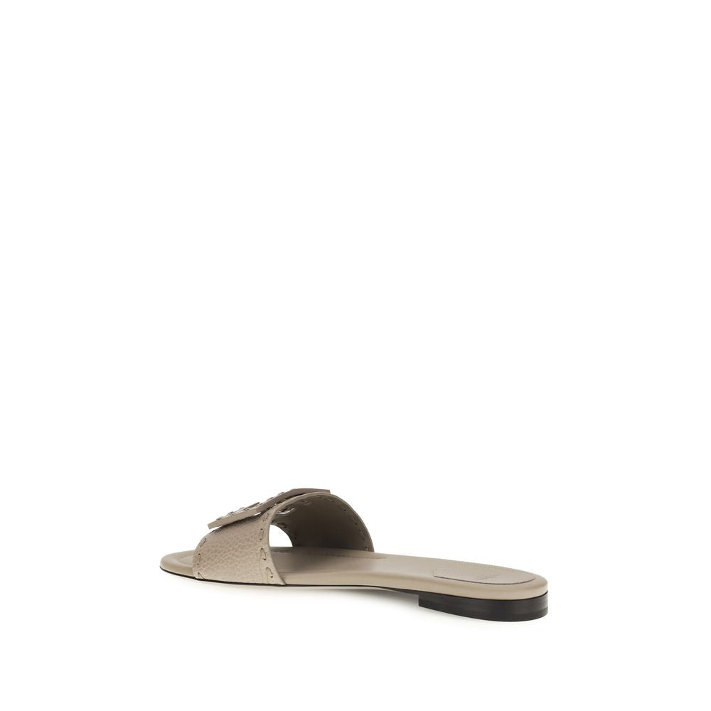 Gray Calf Leather Bos Taurus Sandals