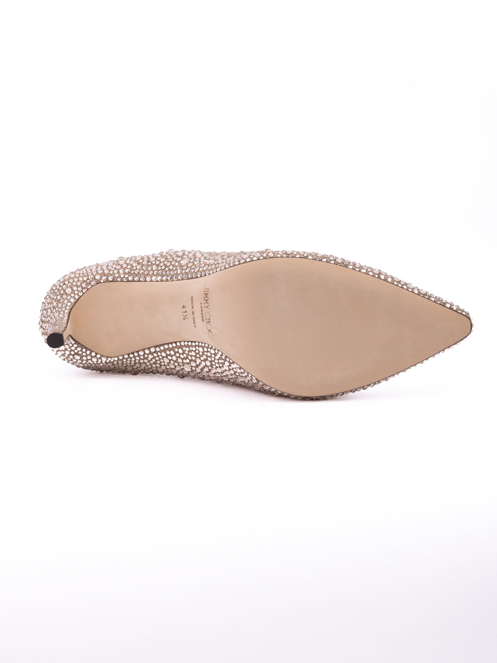 Honey Gold Shimmer Suede Crystals Romy 85 pumps