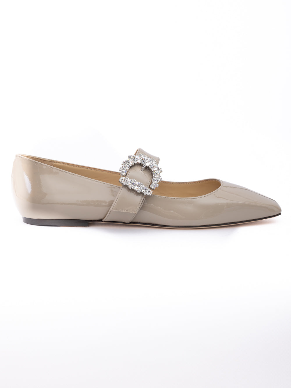 Taupe Grey Patent Leather Chery Ballet Flat