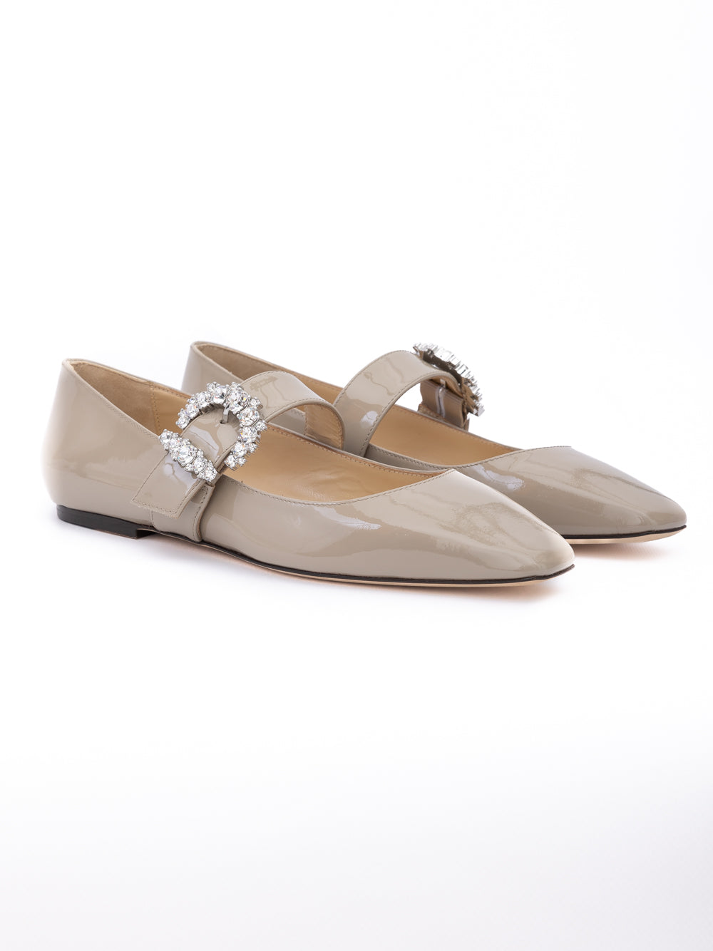 Taupe Grey Patent Leather Chery Ballet Flat