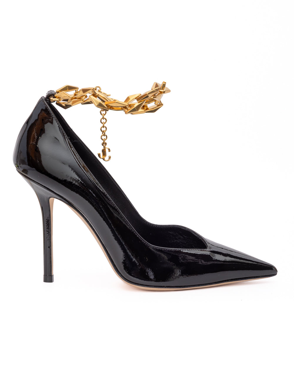 Black Patent Leather Diamond Talura 100 Pumps