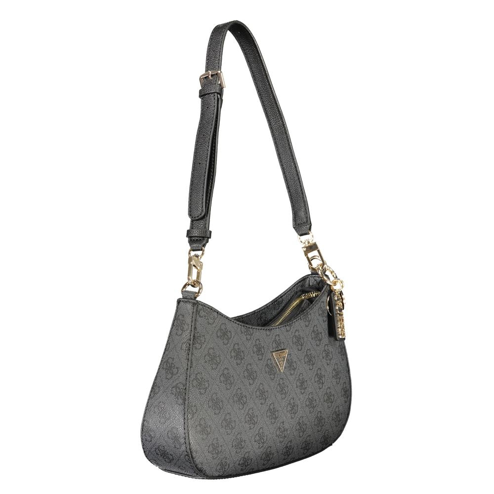 Black Polyurethane Women Handbag