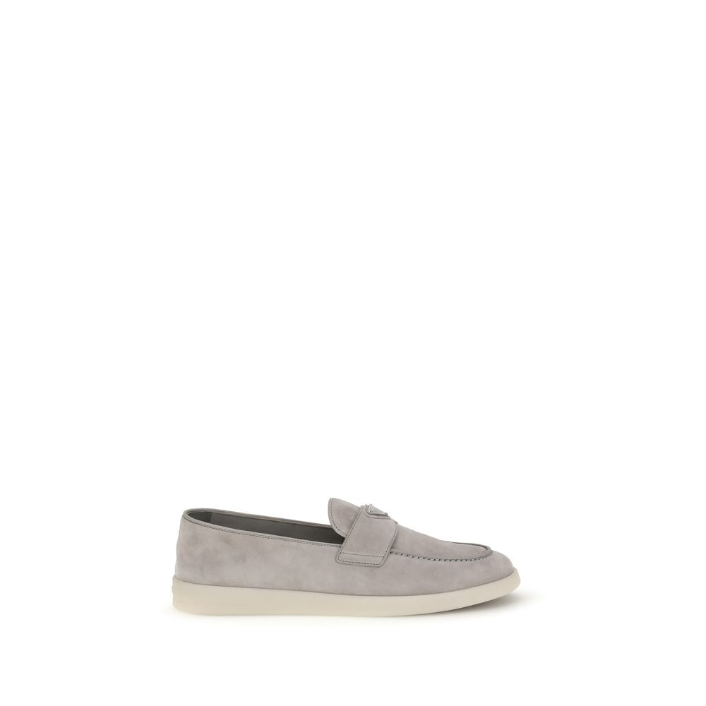 Gray Calf Leather Bos Taurus Slip-On Loafers