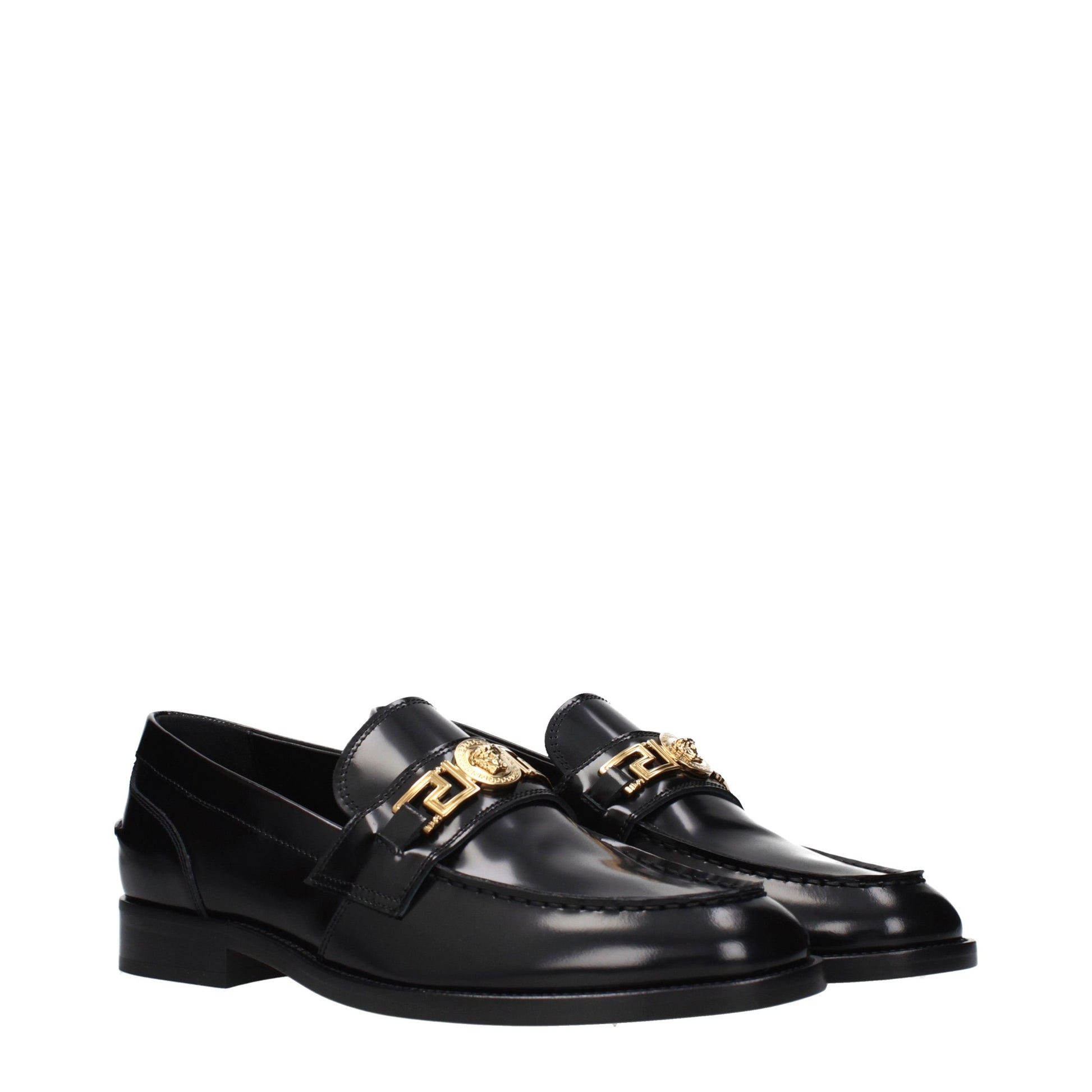 Black Leather Slip-On Loafers