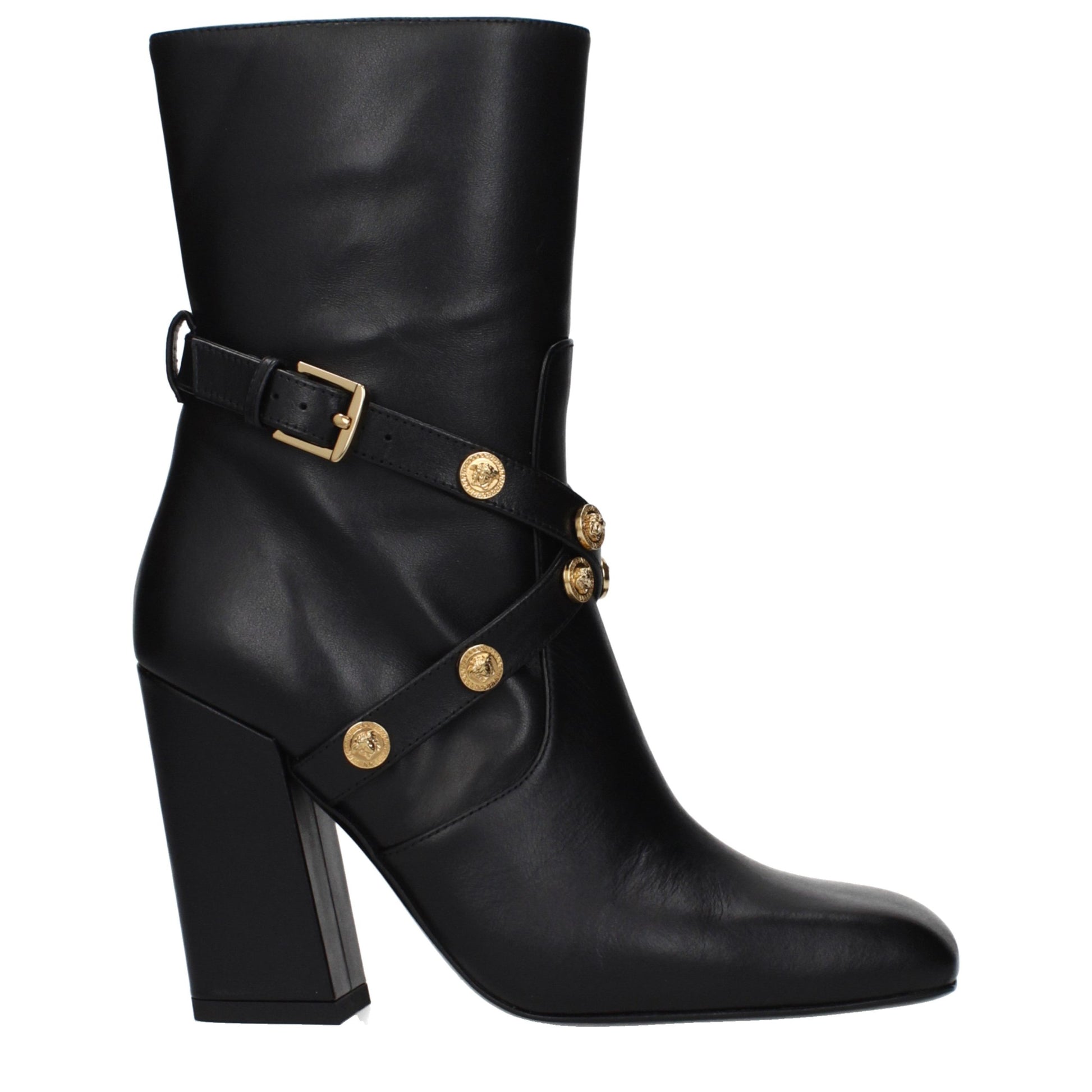 Black Leather Ankle Boots