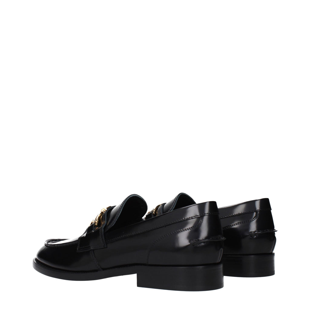 Black Leather Slip-On Loafers