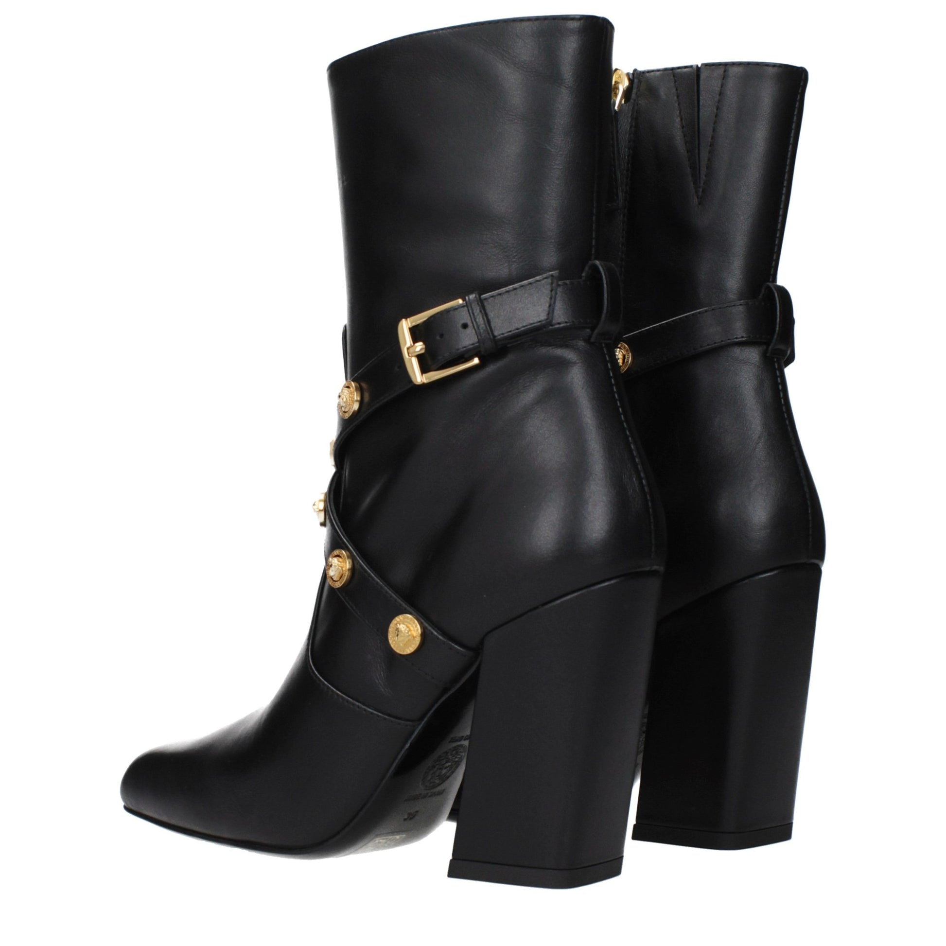 Black Leather Ankle Boots