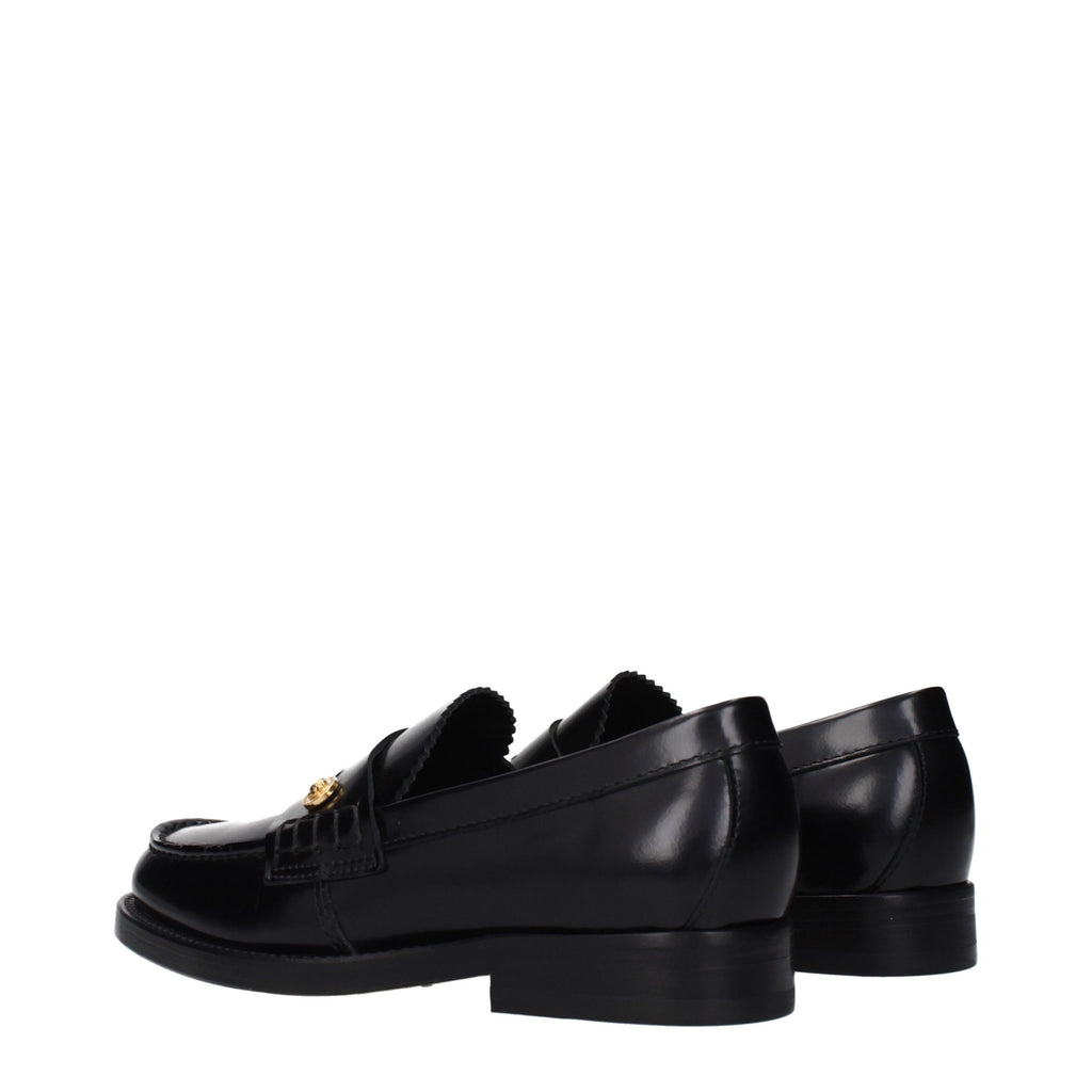 Black Leather Slip-On Loafers