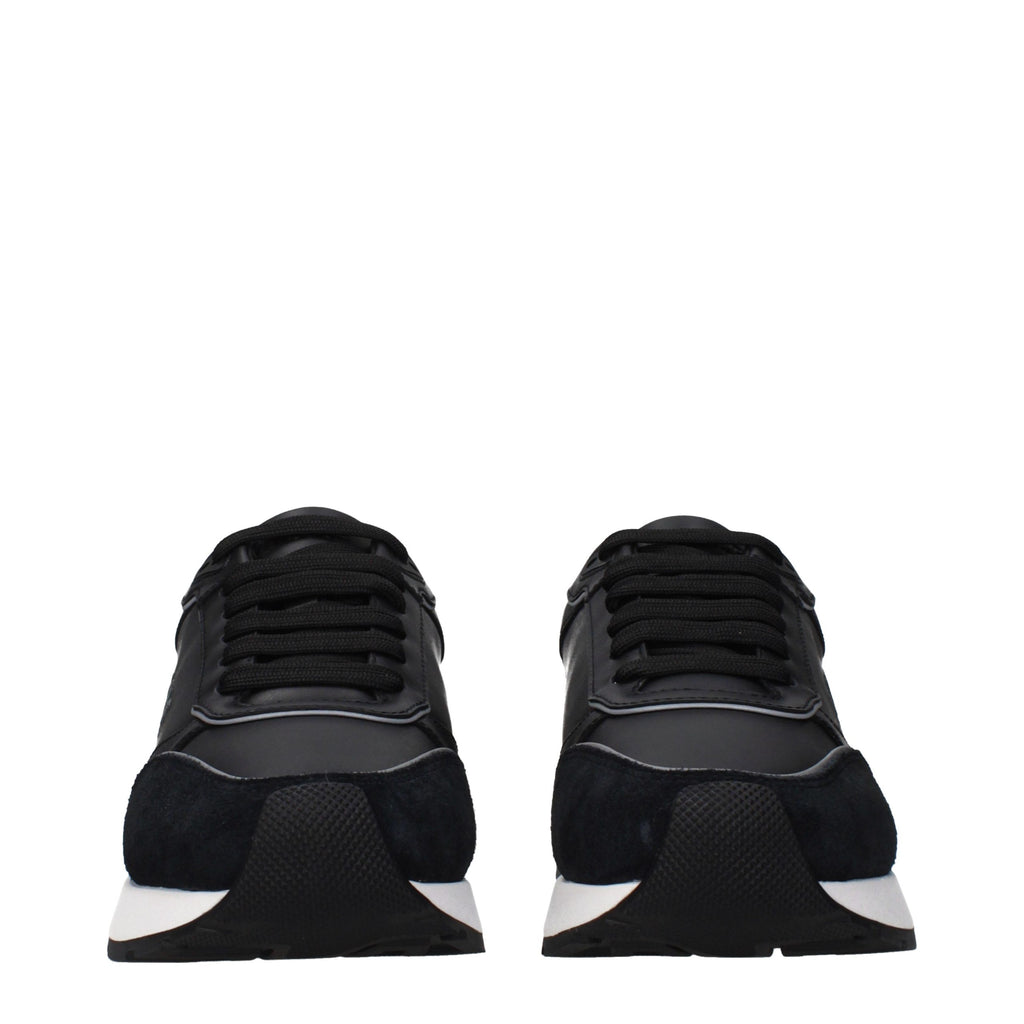 Black Leather Low Top Sneakers