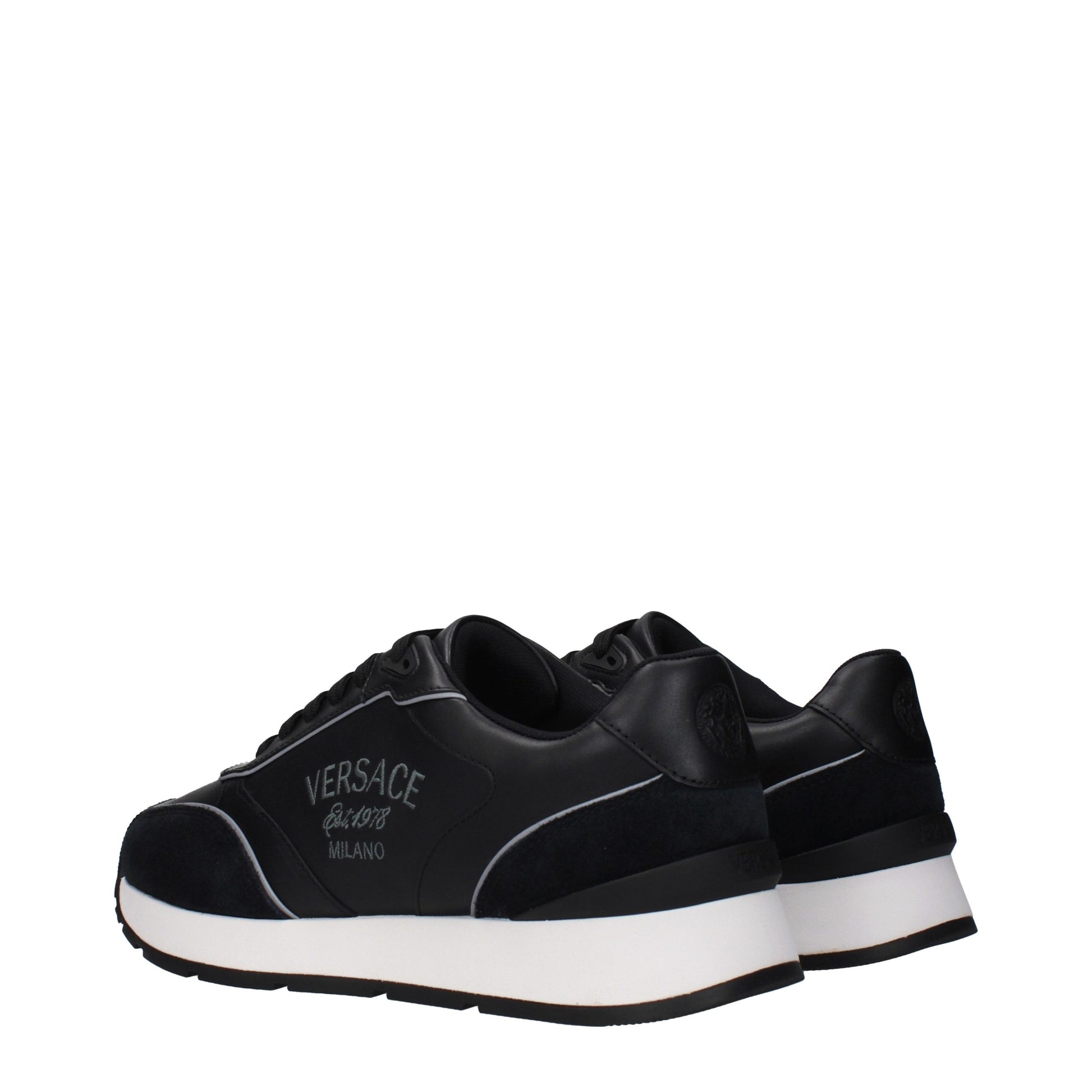 Black Leather Low Top Sneakers