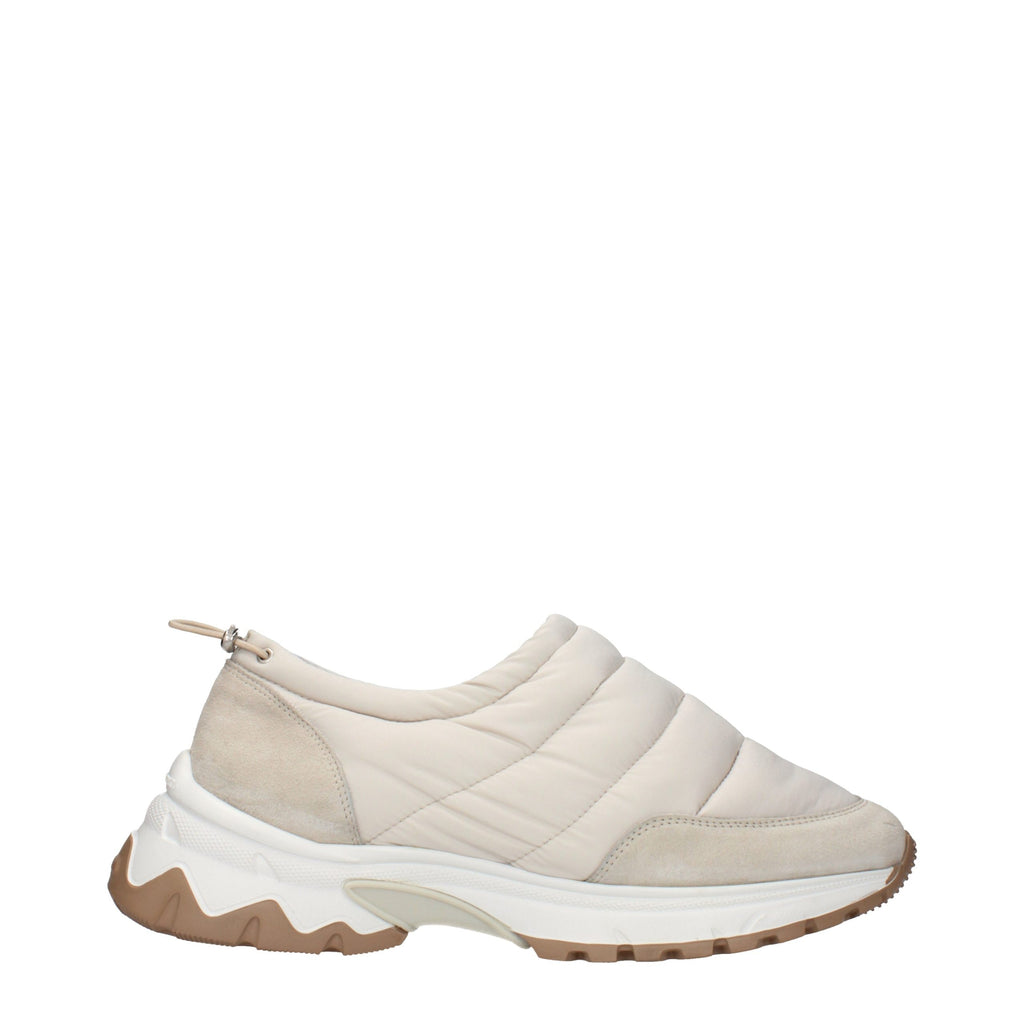 Beige Fabric Chunky Sneakers