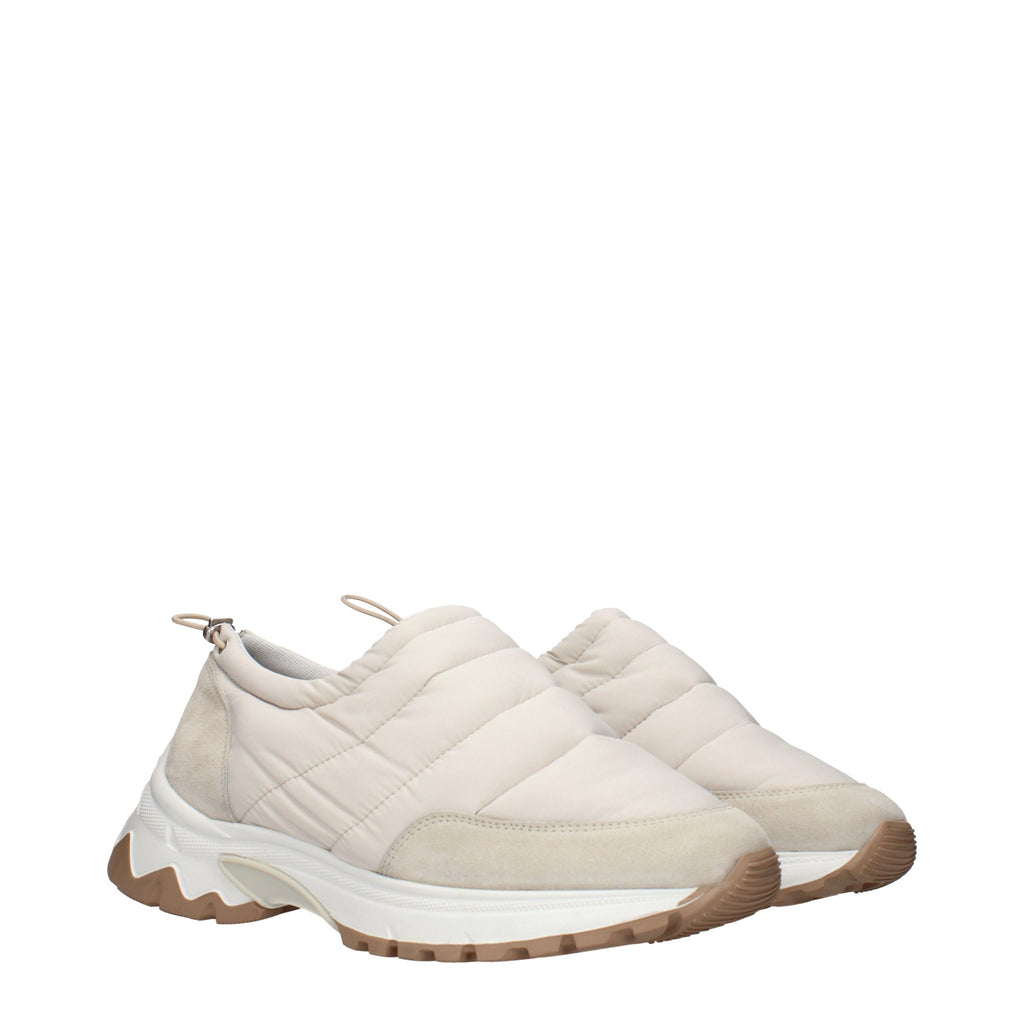 Beige Fabric Chunky Sneakers