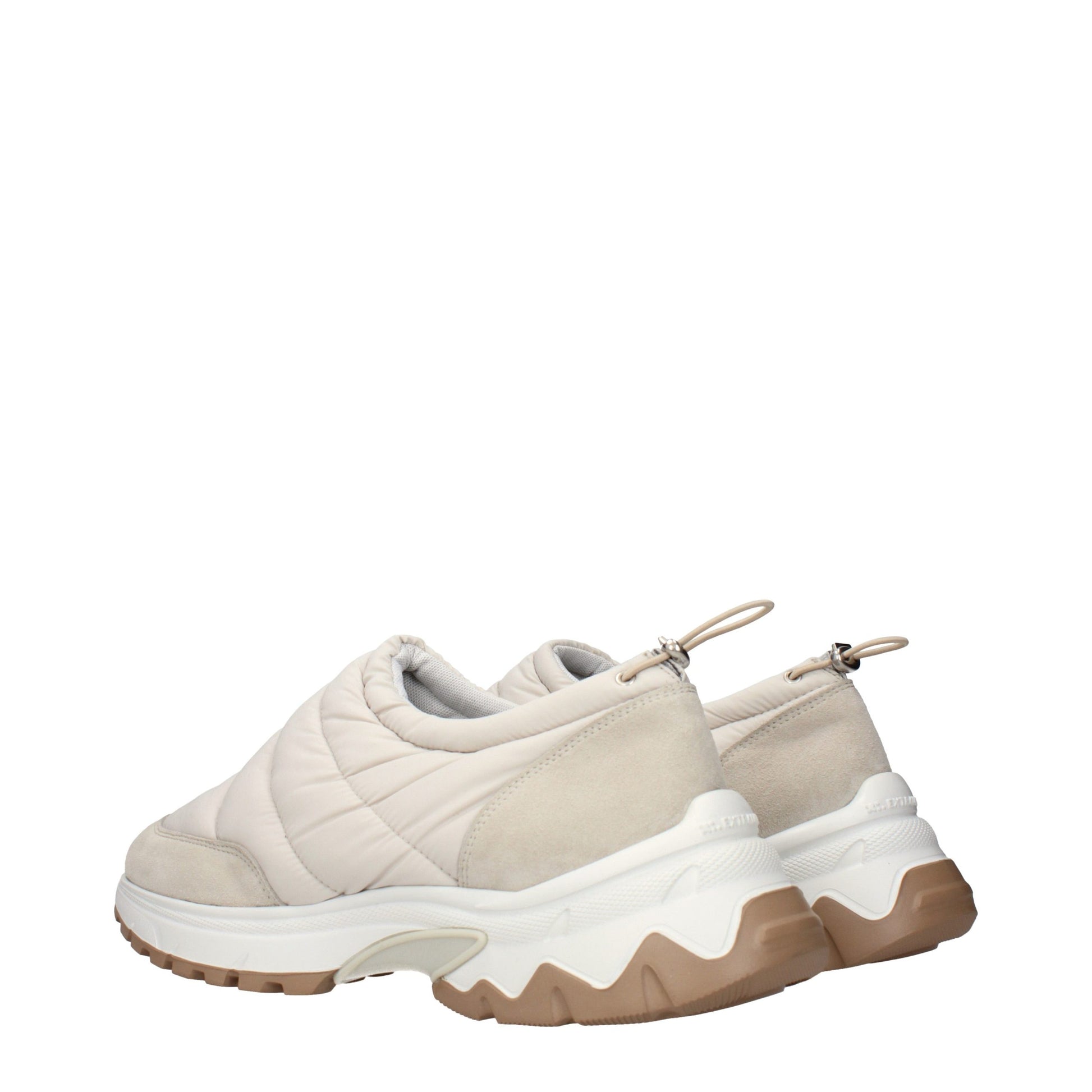 Beige Fabric Chunky Sneakers