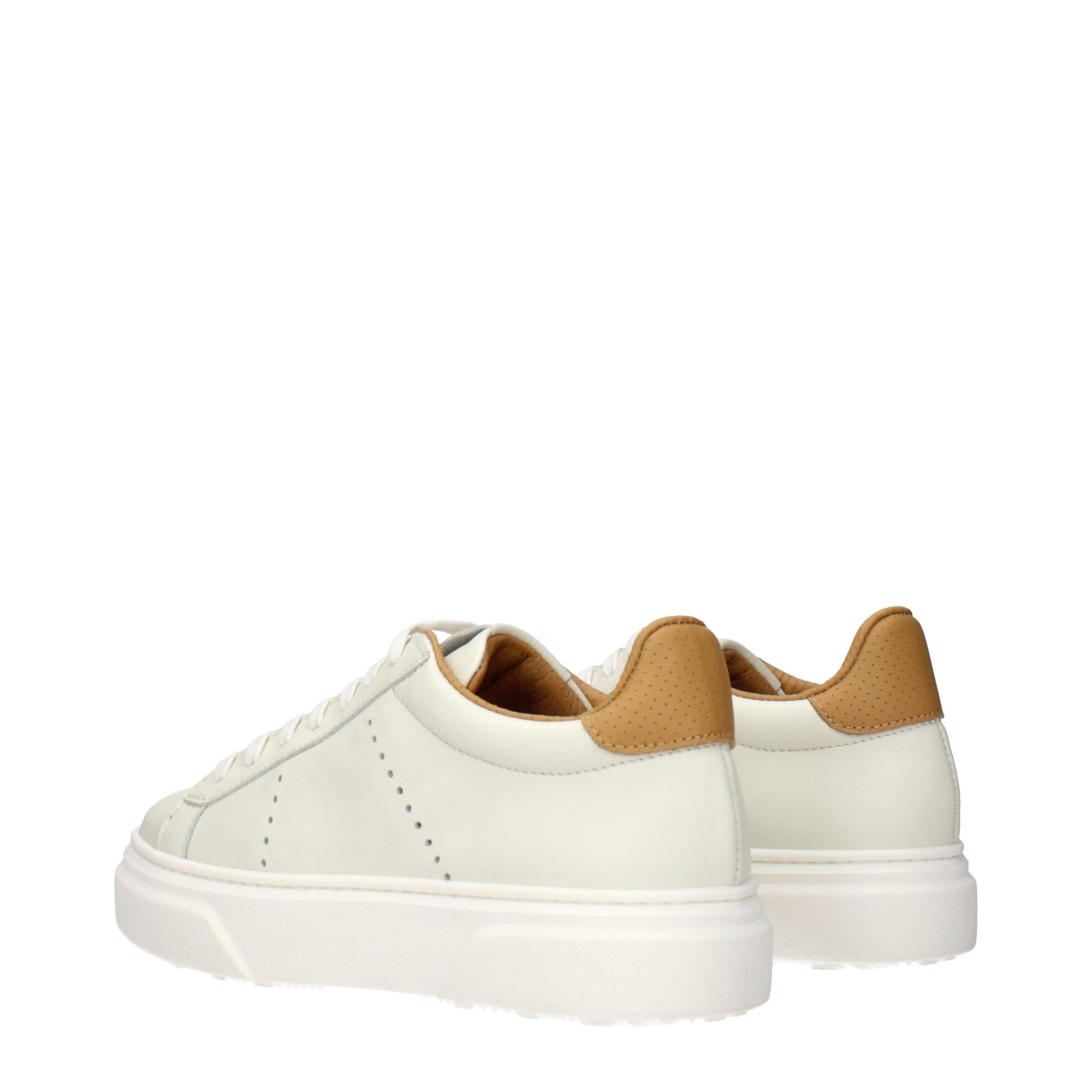 Beige Leather Sneakers