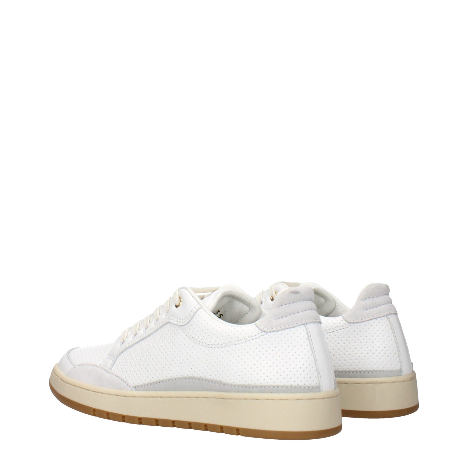 White Leather Low Top Sneakers